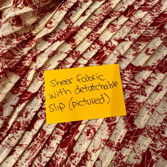 Free people These Dreams Pleated mini dress L pink and red NWT - Picture 6 of 16